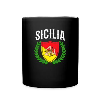 Sicilia Italia, sicilian - Tasse einfarbig - Schwarz - Vorne