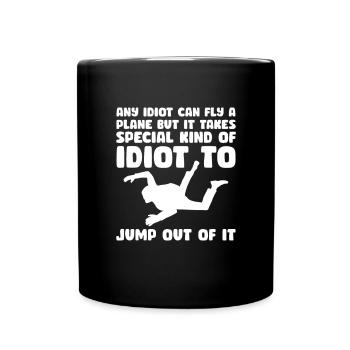 Skydive Skydiver Skydiving Fallschirm Geschenk - Tasse einfarbig - Schwarz - Vorne