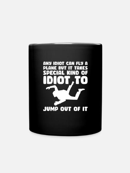 Skydive Skydiver Skydiving Parachute Gift - Full Colour Mug - black