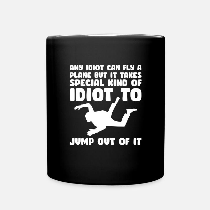 Skydive Skydiver Skydiving Parachute Gift - Full Colour Mug - black