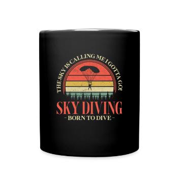 Skydive Skydiver Skydiving Fallschirm Geschenk - Tasse einfarbig - Schwarz - Vorne