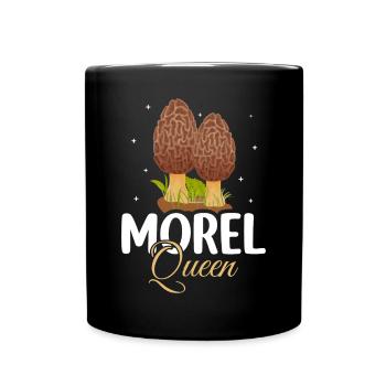 Morel Queen Mycologist Mushroom Lover Queen - Full Colour Mug - black - Front