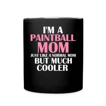 Paintball mom but much cooler paintball player - Full Colour Mug - black - Front