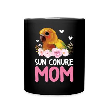 Soleil Perruche Maman Perroquet Maman Perroquet Oiseau Femme - Mug uni - noir - Devant