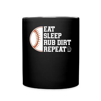 Baseball Sport Baseballspieler Pitcher Catcher USA - Tasse einfarbig - Schwarz - Vorne