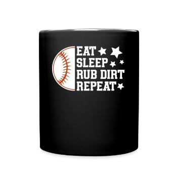 Baseball Sports Baseball Player Pitcher Catcher USA - Full Colour Mug - black - Front