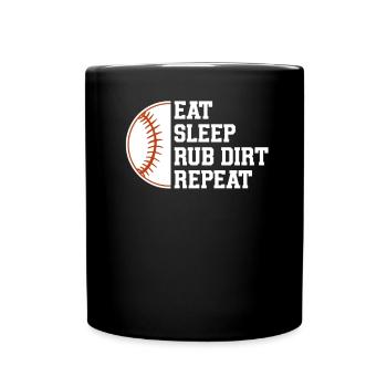 Baseball Sport Baseballspieler Pitcher Catcher USA - Tasse einfarbig - Schwarz - Vorne