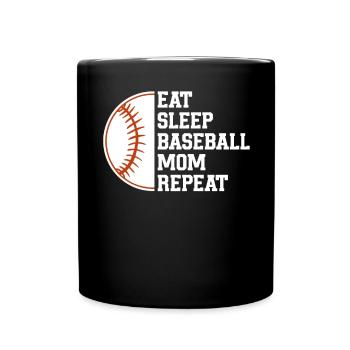Baseball Sport Baseballspieler Pitcher Catcher USA - Tasse einfarbig - Schwarz - Vorne