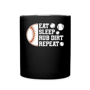 Baseball Sport Baseballspieler Pitcher Catcher USA - Tasse einfarbig - Schwarz - Vorne