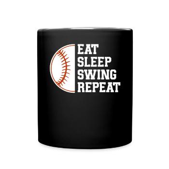 Baseball Sport Baseballspieler Pitcher Catcher USA - Tasse einfarbig - Schwarz - Vorne
