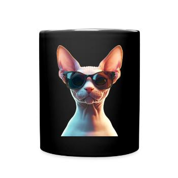 Sphynx Katze Sphynxkatze Canadian Cat Süße Sphinx - Tasse einfarbig - Schwarz - Vorne
