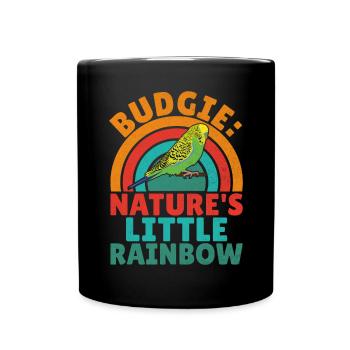 Budgie Gift - Full Colour Mug - black - Front