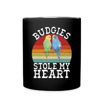Budgie Gift - Full Colour Mug - black - Front