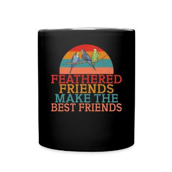 Budgie Gift - Tasse einfarbig - Schwarz - Vorne