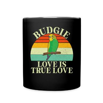 Budgie Gift - Full Colour Mug - black - Front