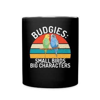 Budgie Gift - Full Colour Mug - black - Front