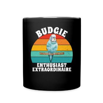 Budgie Gift - Full Colour Mug - black - Front