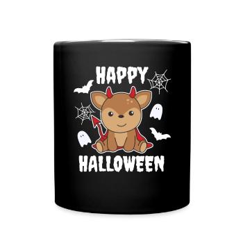 Deer Happy Halloween Cute Devil Witches Costume - Full Colour Mug - black - Front