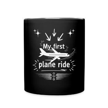 Meine erste Flugreise in Schwarz-Weiß - Tasse einfarbig - Schwarz - Vorne