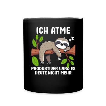 Je respire de manière plus productive, il ne sera pas paresseux aujourd’hui - Mug uni - noir - Devant