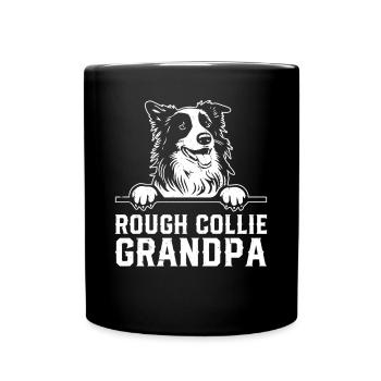 Rough Collie Grandpa Rough Collie Dog Lover - Full Colour Mug - black - Front