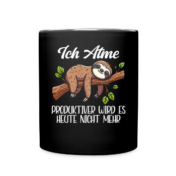 Je respire de manière plus productive, il ne sera pas paresseux aujourd’hui - Mug uni - noir - Devant