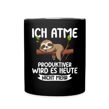 Je respire de manière plus productive, il ne sera pas paresseux aujourd’hui - Mug uni - noir - Devant