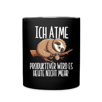 Je respire de manière plus productive, il ne sera pas paresseux aujourd’hui - Mug uni - noir - Devant
