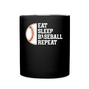 Baseball Sport Baseballspieler Pitcher Catcher USA - Tasse einfarbig - Schwarz - Vorne