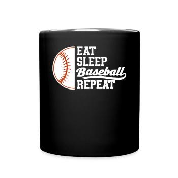 Baseball Sport Baseballspieler Pitcher Catcher USA - Tasse einfarbig - Schwarz - Vorne