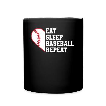 Baseball Sport Baseballspieler Pitcher Catcher USA - Tasse einfarbig - Schwarz - Vorne