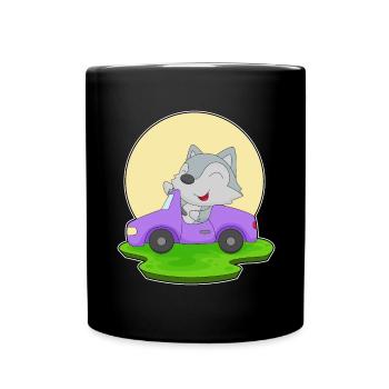 Wolf Car - Full Colour Mug - black - Front
