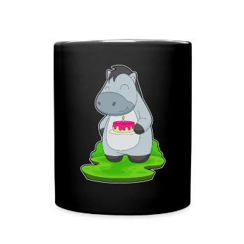 Gâteau d’anniversaire cheval - Mug uni - noir - Devant