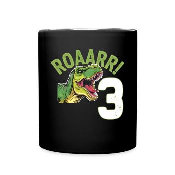 3ème anniversaire 3 ans Dino Dinosaur Fan - Mug uni - noir - Devant