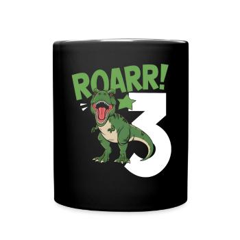 3ème anniversaire 3 ans Dino Dinosaur Fan - Mug uni - noir - Devant