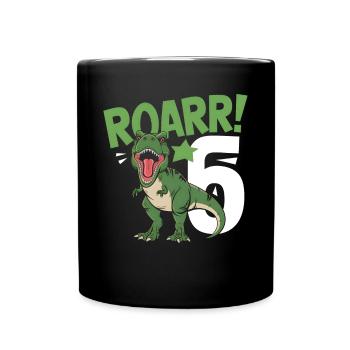 6th Birthday 6 Years Dino Dinosaur Fan - Full Colour Mug - black - Front