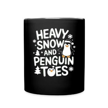 Neige abondante et pieds de pingouin Noël - Mug uni - noir - Devant