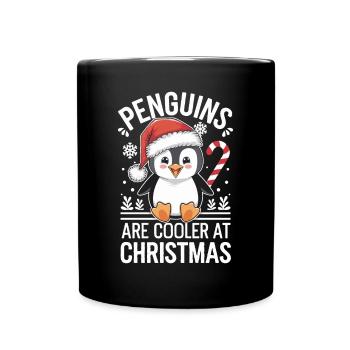 Pinguine Sind Cooler An Weihnachten - Penguin - Tasse einfarbig - Schwarz - Vorne