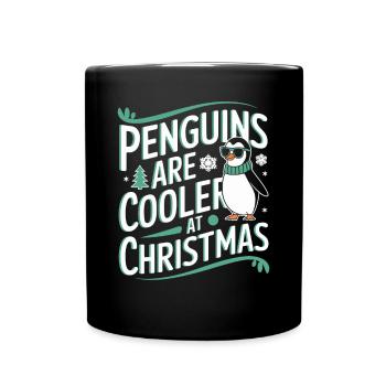 Les pingouins sont plus frais à Noël - Mug uni - noir - Devant