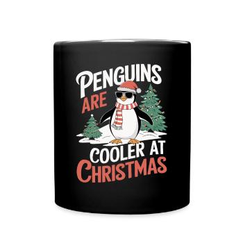 Penguins Are Cooler For Christmas - Penguin - Full Colour Mug - black - Front