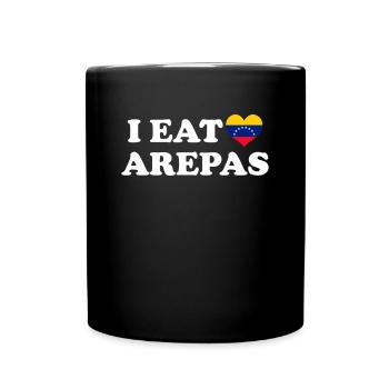 i eat arepa, venezuelan arepa - Tasse einfarbig - Schwarz - Vorne