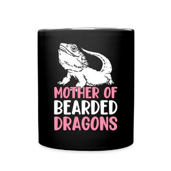 Mother of bearded dragons, lizard lover, mom - Full Colour Mug - black - Front