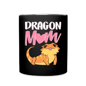 bearded dragon lizard lover dragon woman dragon - Full Colour Mug - black - Front