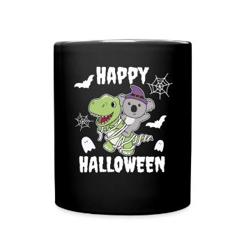 Koala Happy Halloween T-Rex Mummy Costume - Full Colour Mug - black - Front