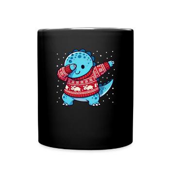 Noël Dino Dinosaure Moche Noël - Mug uni - noir - Devant