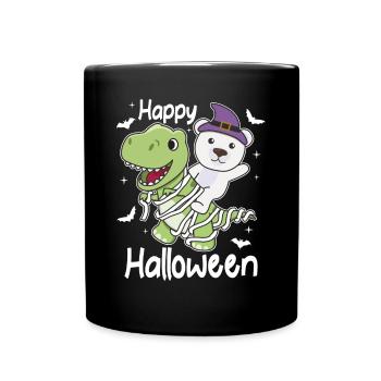 Polar Bear Happy Halloween T-Rex Mummy Costume - Full Colour Mug - black - Front