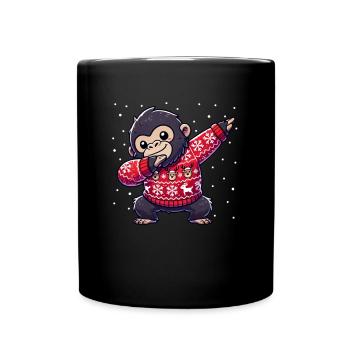 Christmas Gorilla Ugly Christmas - Full Colour Mug - black - Front