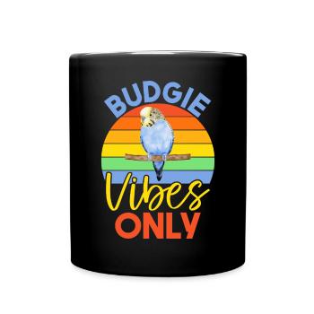 Budgie Gift - Tasse einfarbig - Schwarz - Vorne