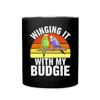 Budgie Gift - Full Colour Mug - black - Front