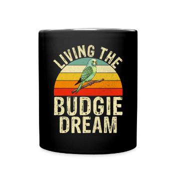 Budgie Gift - Full Colour Mug - black - Front